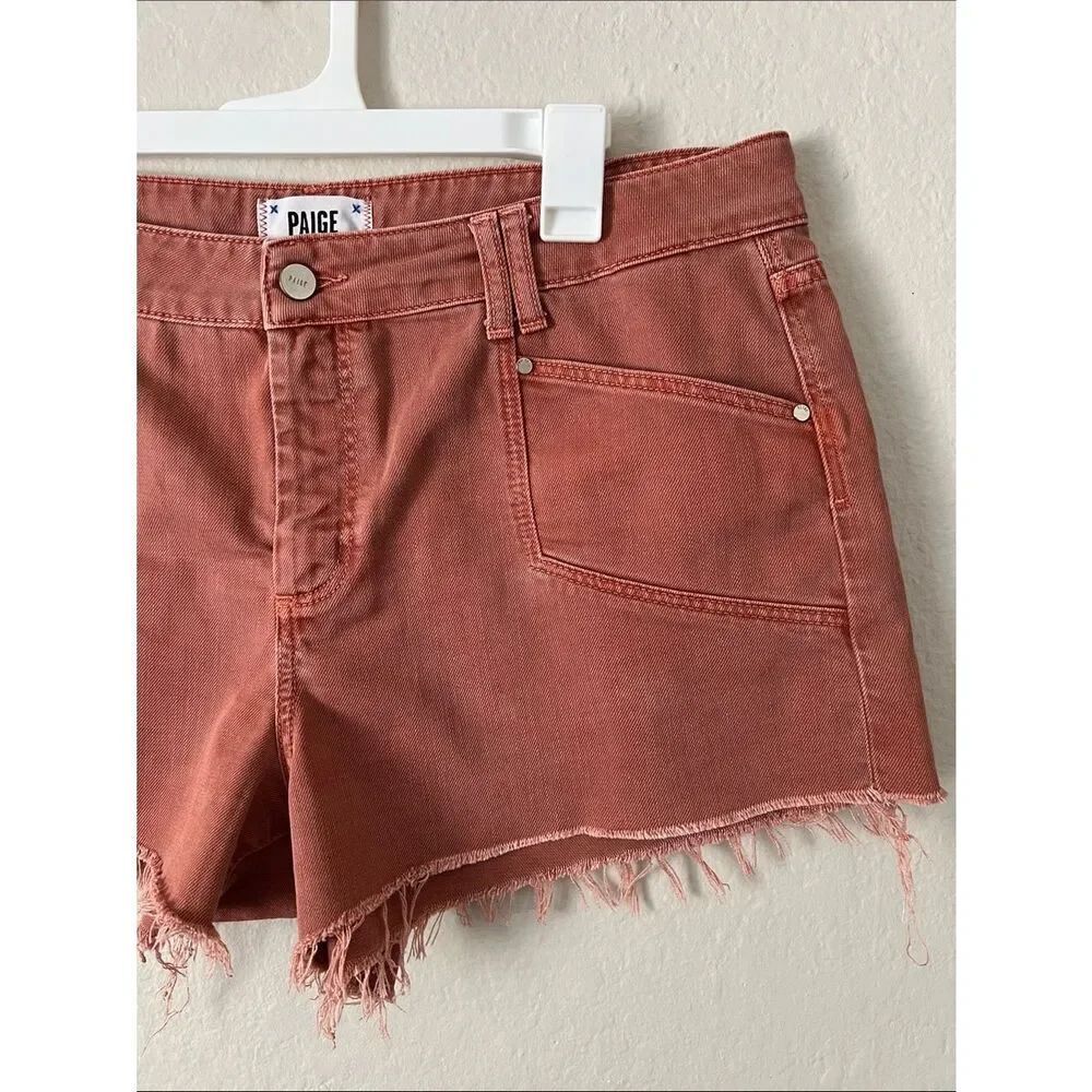 Like New! PAIGE Mayslie Utility Shorts Vintage Muted Clay in Size 32 - Picture 5 of 16